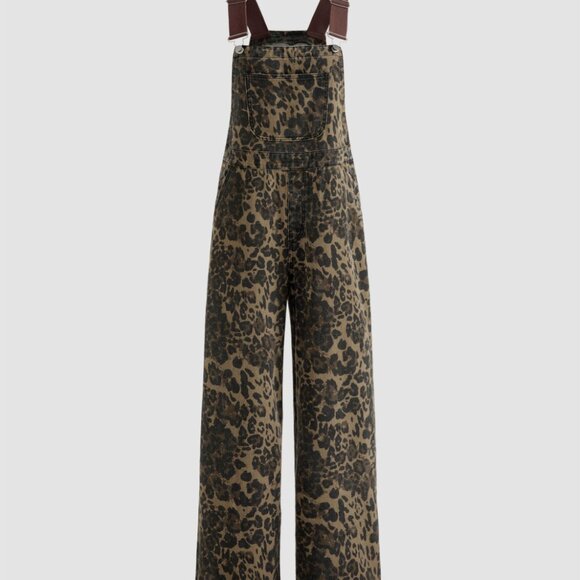 NWT CIDER Size S Leopard Print Overalls - Picture 2 of 8